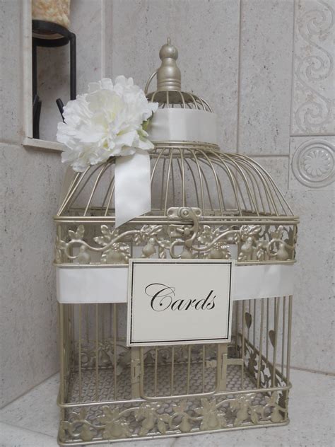 20+ outdoor wedding ideas that will push your big day over the top. Antique birdcage for the wedding cards. | Gift table ...