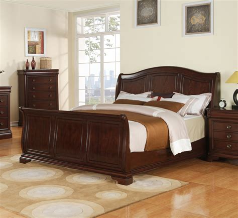 Lp Sleigh Bed With Mattress And Boxspring In Cherry Km Home Furniture Mattress Atelier Yuwa