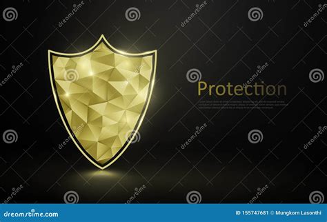 Gold Luxury Shield Protection Premium Security Stock Vector