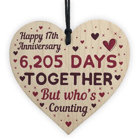 Handmade Wood Heart T To Celebrate 17th Wedding Anniversary
