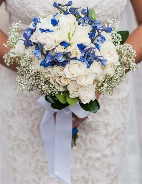 Blue And White Diy Wedding Flowers Real Wedding