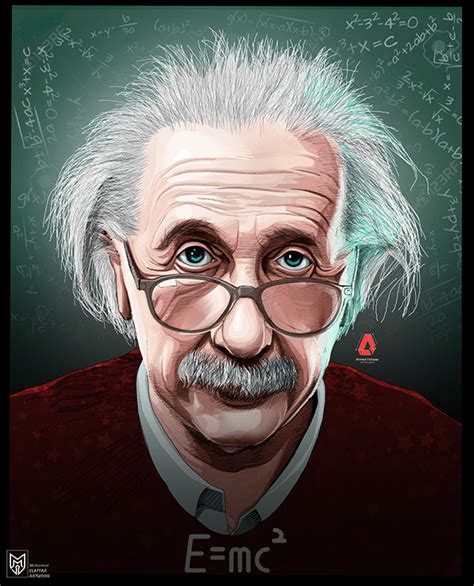 Albert Einstein Vector Art On Behance Einstein Pencil Sketch Portrait