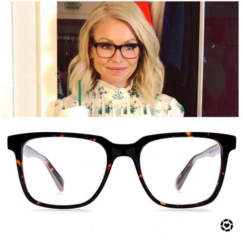 Kelly Ripas Dark Framed Glasses Warby Parker Glasses Women Celebrities With Glasses Black