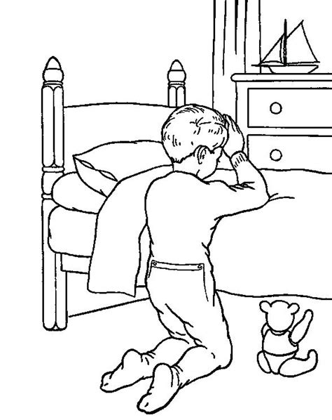 Child Praying Coloring Page Coloringpageone