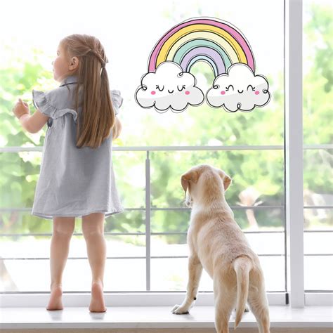 Cute Pastel Rainbow Window Sticker Stickerscape Uk