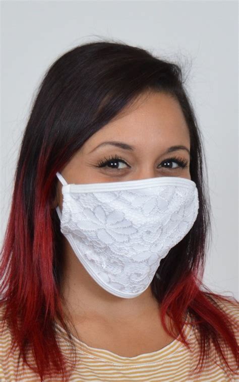 White Beautiful Lace Front Face Mask