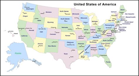 Usa Map With Capitals Traveling