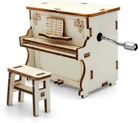 ropipala 3d wooden puzzles model kits stem projects diy hand crank piano music box