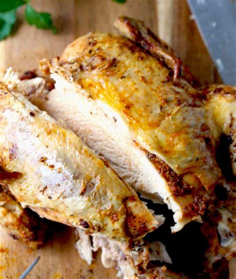 Turn chicken on its side. Pressure Cooker Whole Chicken Rotisserie Style (Instant ...