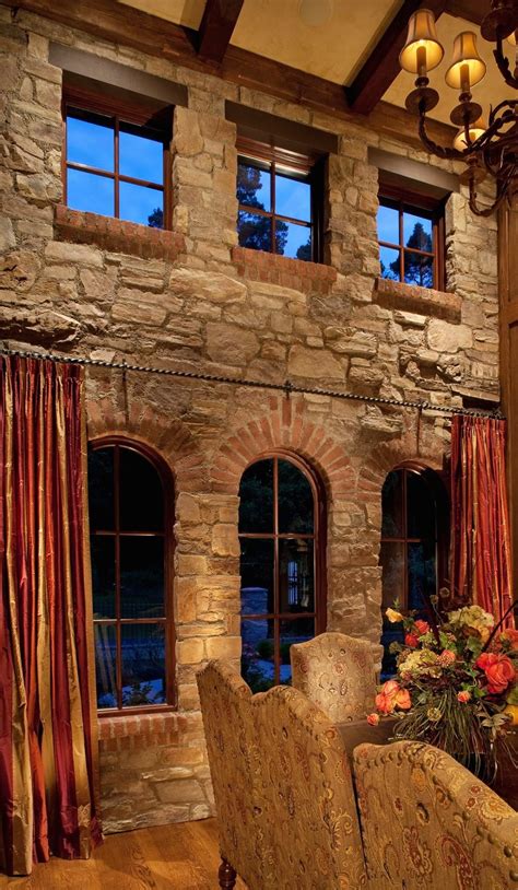 Tuscan Dining Tuscan Stone Wall Stone Accent Walls Tuscan Style Homes