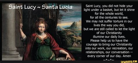 Lucy Sa Ff Saint Lucy You Did Not Hide Your Light Under A Basket