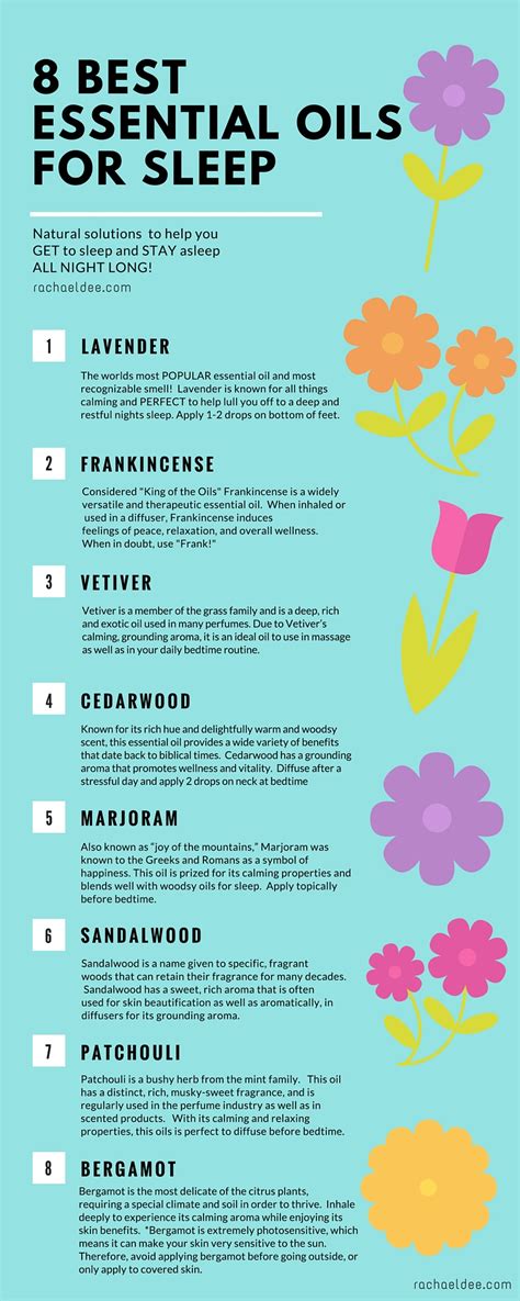 8 Most Effective Essential Oils For Better Sleep And Relaxation Infographic