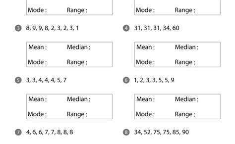 Mean Median Mode Range Worksheets Mathematics Worksheets Sixth Otosection