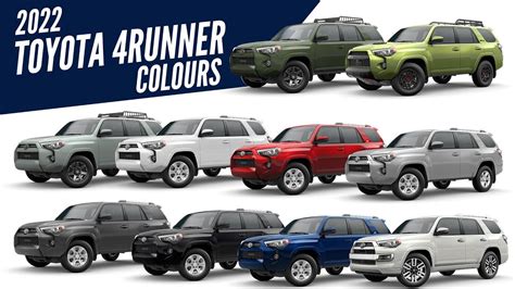 2022 Toyota 4runner Suv All Color Options Images Autobics Youtube