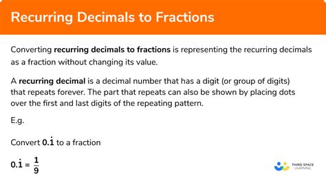 Recurring Decimals To Fractions Gcse Maths Steps And Examples