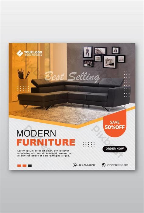 Modern Furniture Promotion Square Web Banner For Social Media Post