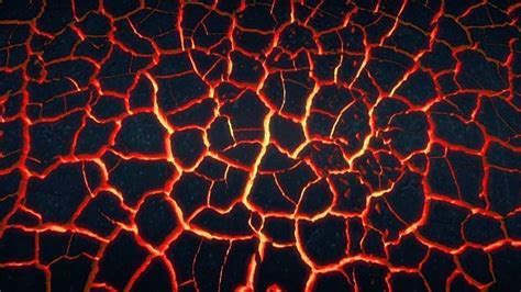 Wasteland Lava Glowing Through Cracks Under Dry Ground Video