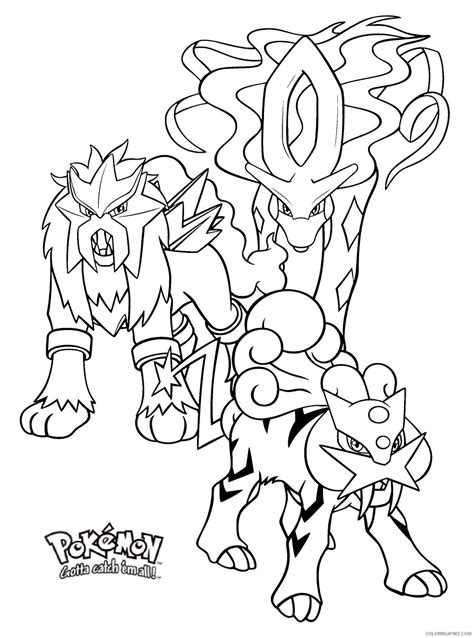 Download and print these anime, legendary pokemon coloring pages for free. Pokemon Entei Coloring Pages - BubaKids.com