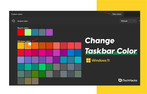 How To Change Start Menu And Taskbar Color On Windows