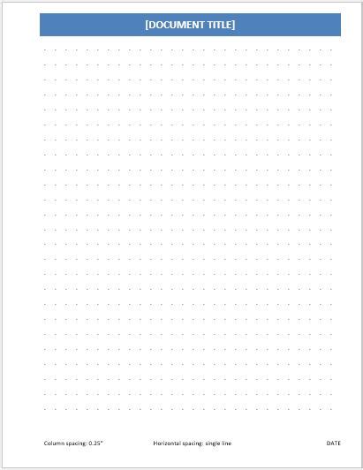 Dotted Papers For Ms Word Word And Excel Templates