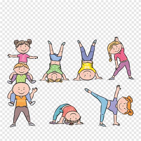 Kids Exercising Cartoon