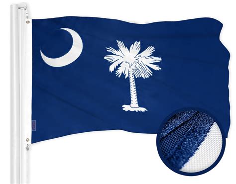 G128 South Carolina Flag 3x5 Ft Embroidered 210d Polyester Brass