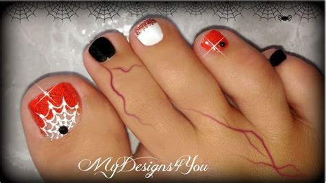 Easy Halloween Toenail Art Spiderweb ♥ Halloween Toe Nails