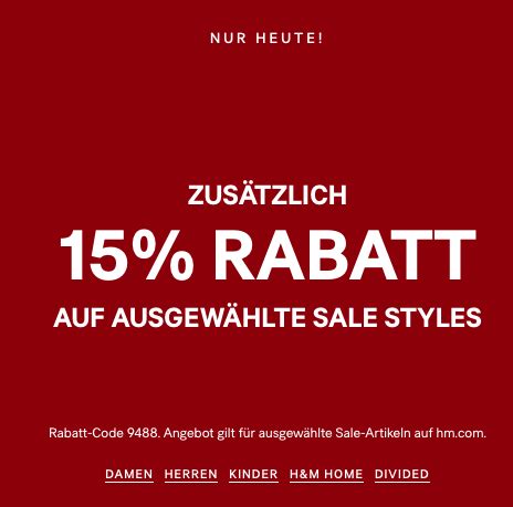 Wir ermutigen unsere mitarbeiter, unfälle oder unsichere arbeitsbedingungen ihrem vorgesetzten zu melden. H&M: 15% Rabatt auf ausgewählte Sales Styles + gratis Versand