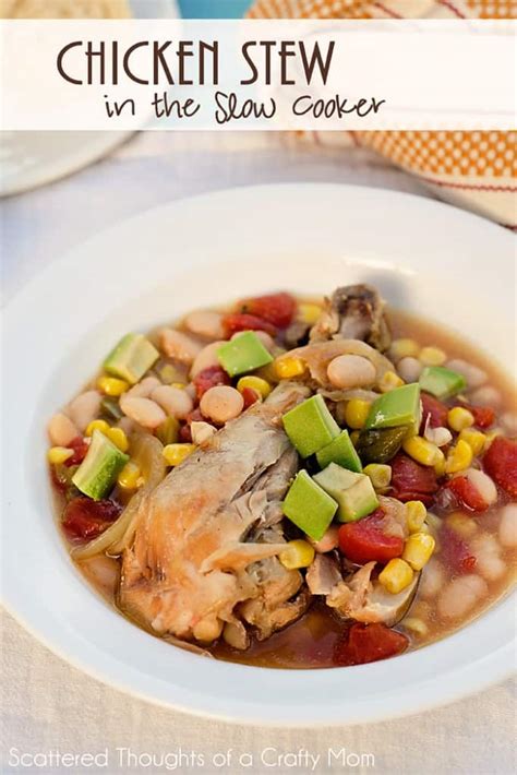 How to make chicken and rice in the slow cooker~easy cooking. Chicken Stew in the Slow Cooker - Scattered Thoughts of a ...