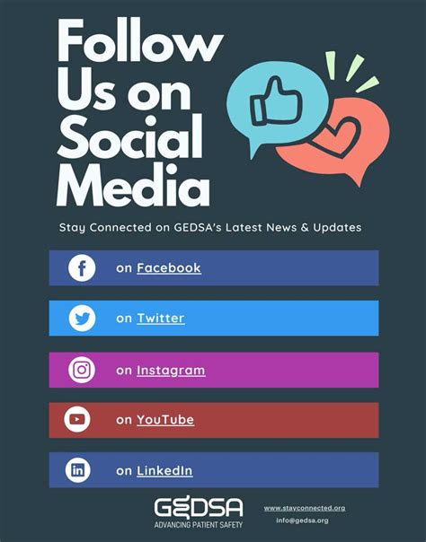 Follow Us On Social Media Flyer Stay Connected® By Gedsa™