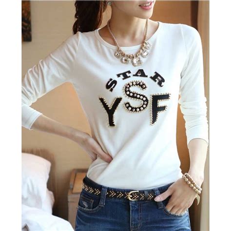 Tersedia … kaos polos lengan panjang cotton combed 20s harga reseller mulai rp 25.000 kaos lengan panjang wanita model korea T1503 - Moro Fashion