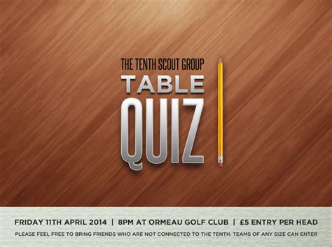 Group Table Quiz | tenth-scouts