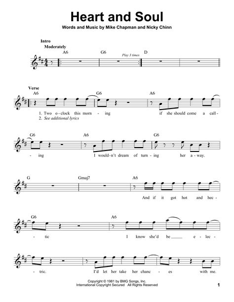Beginner piano music for kids printable free sheet music. Heart And Soul Sheet Music | Huey Lewis | Pro Vocal