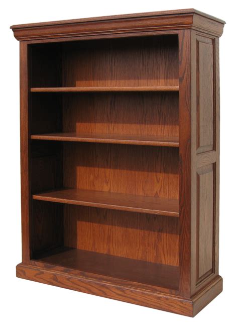 Traditional 4 Ft Bookcase With Raised Panel Sides Amish Furniture