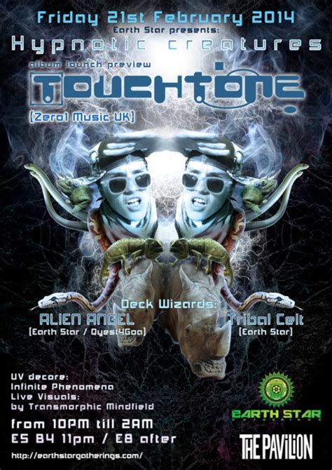 Hypnotic Creatures Psychedelic Trance Party Flyer Design Andrei Verner