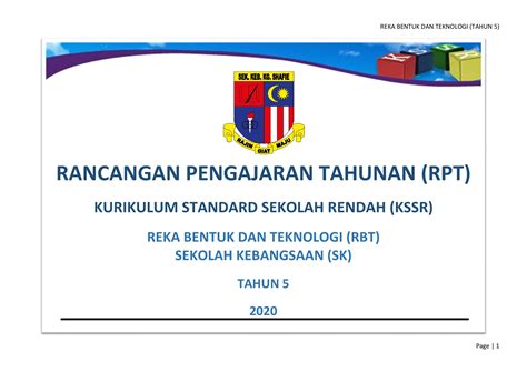 Rpt rbt reka bentuk dan teknologi tahun 4. Lembaran Kerja Rbt Tahun 5 Teknologi Rumah Tangga / Modul ...