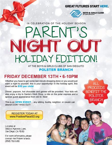 Parents Night Out Flyer Pta Fundraising Prebabe Fundraisers Babe Fundraisers