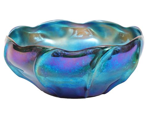 Lot Louis Comfort Tiffany Blue Favrile Glass Bowl