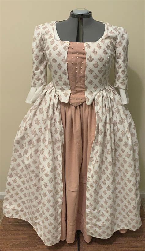 Robe A Langlaise 18th Century Gown Size 12 14 Etsy