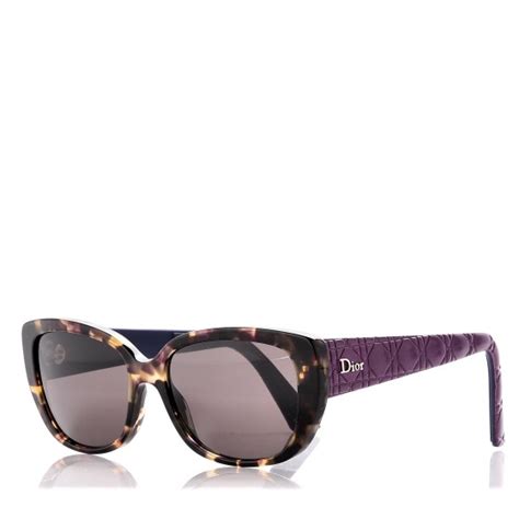 christian dior lambskin cannage dior lady 2r sunglasses havana purple 231252 fashionphile