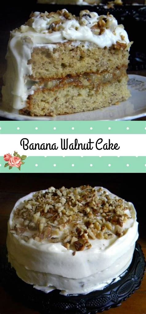 Bake for 40 minutes, or until the cake is well risen and a skewer inserted into the centre comes out clean. Banana Cake with Gooey Walnut Filling | Recipe | Banana walnut cake, Banana dessert, Desserts