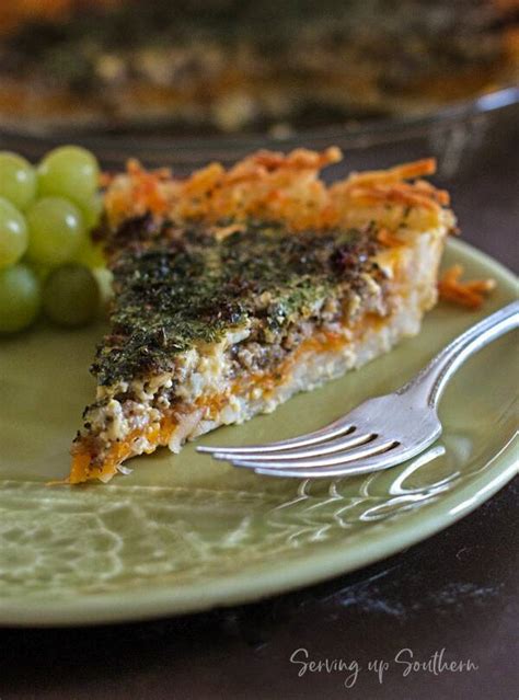 Quiche With Potato Crust Serving Up Southern