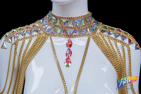 Gold Chain Dress Rhinestone Chain Dress Dancer Jewelry Red Etsy