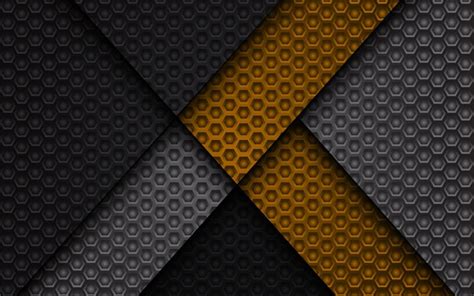 Download Wallpapers 4k Material Design Metal Grid Pattern Black And