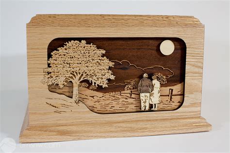Together Again Wood Art Companion Urn For Two