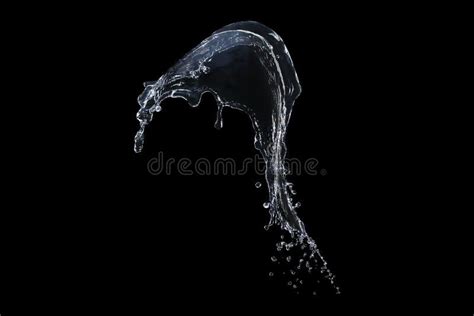Clear Water Splash Isolated On Black Stock Photo Image Of Background