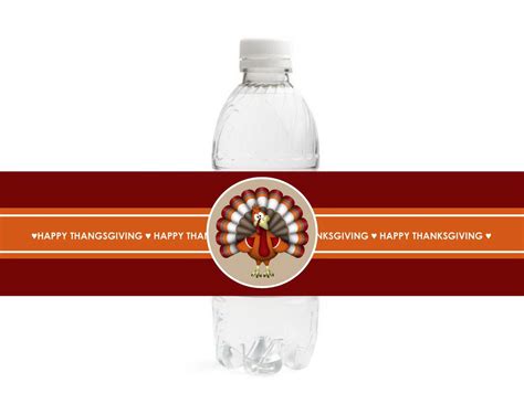 thanksgiving water bottle label printable thanksgiving decorations on luulla