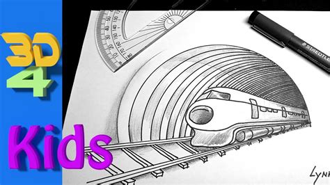This website is not affiliated with train drawing game for kids. Wow!! easy 3d drawing of TRAIN and Tunnel! - YouTube