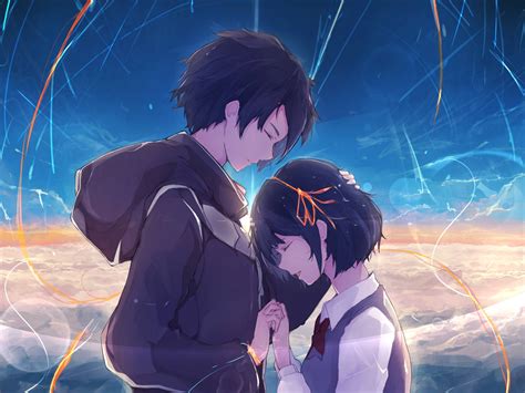 Even as an amateur anime viewer, without knowing too many technicalities of animation, one can tell how stunning the whole setup is just by looking at its sheer beauty. 배경 화면 너의 이름은., 행복, 소년과 소녀, 애니메이션 1920x1440 HD 그림, 이미지