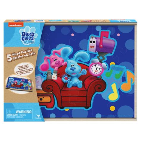 Blues Clues 5 Pack Of Wood Jigsaw Puzzles For Families Kids And